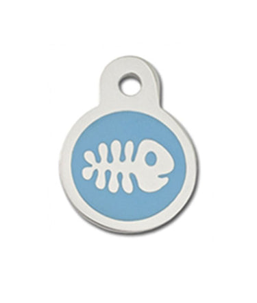 ID Tag Circle Small Blue Epoxy Fish -